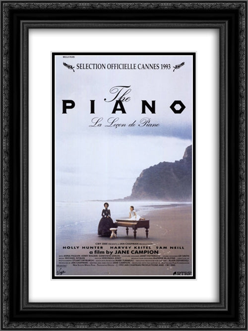 The Piano 18x24 Black Ornate Wood Framed Movie Poster with Double Matting
