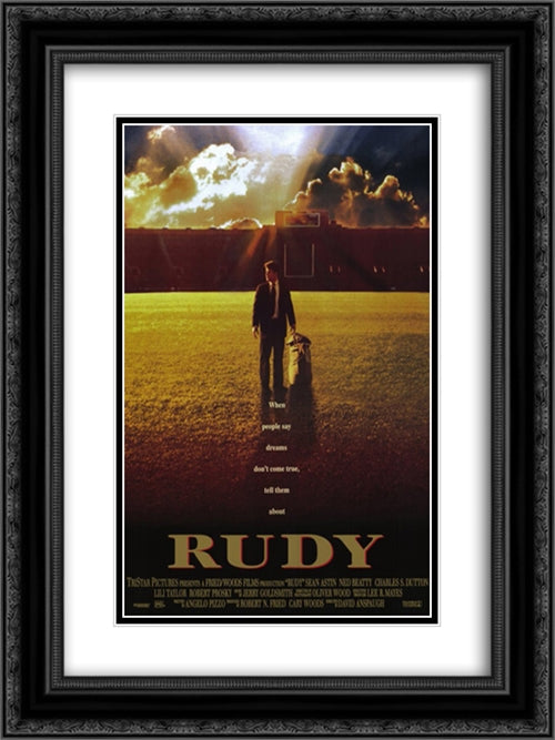 Rudy 18x24 Black Ornate Wood Framed Movie Poster with Double Matting