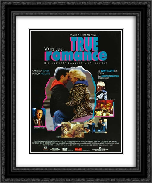 True Romance 20x24 Black Ornate Wood Framed Movie Poster with Double Matting