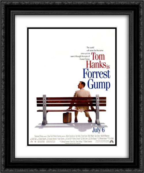 Forrest Gump 20x24 Black Ornate Wood Framed Movie Poster with Double Matting