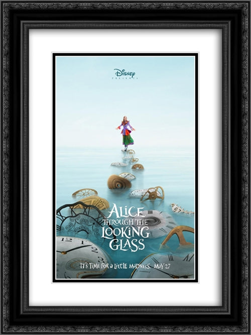 Alice Through the Looking Glass 18x24 Black Ornate Wood Framed Movie Poster with Double Matting