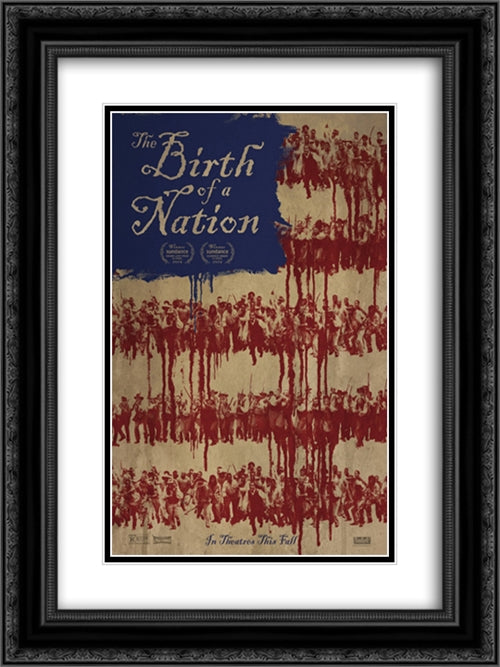 The Birth of a Nation 18x24 Black Ornate Wood Framed Movie Poster with Double Matting