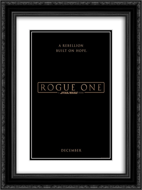 Rogue One A Star Wars Story 18x24 Black Ornate Wood Framed Movie Poster with Double Matting