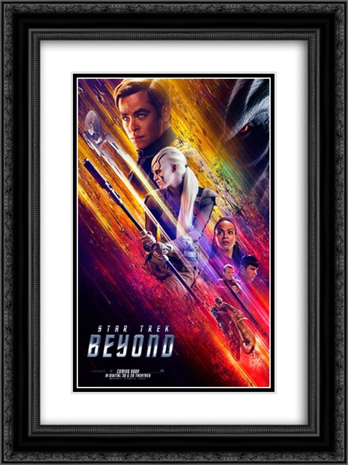 Star Trek Beyond 18x24 Black Ornate Wood Framed Movie Poster with Double Matting