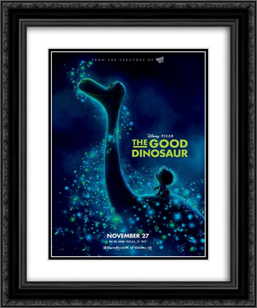 The Good Dinosaur 20x24 Black Ornate Wood Framed Movie Poster with Double Matting