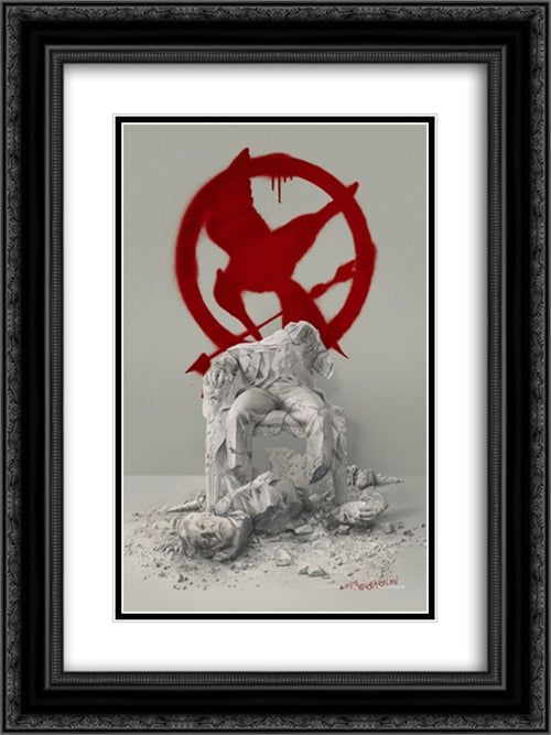 The Hunger Games Mockingjay 18x24 Black Ornate Wood Framed Movie Poster with Double Matting