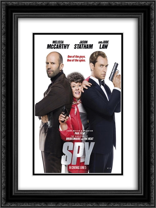 Spy 18x24 Black Ornate Wood Framed Movie Poster with Double Matting