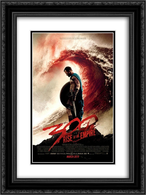 300 Rise of an Empire 18x24 Black Ornate Wood Framed Movie Poster with Double Matting