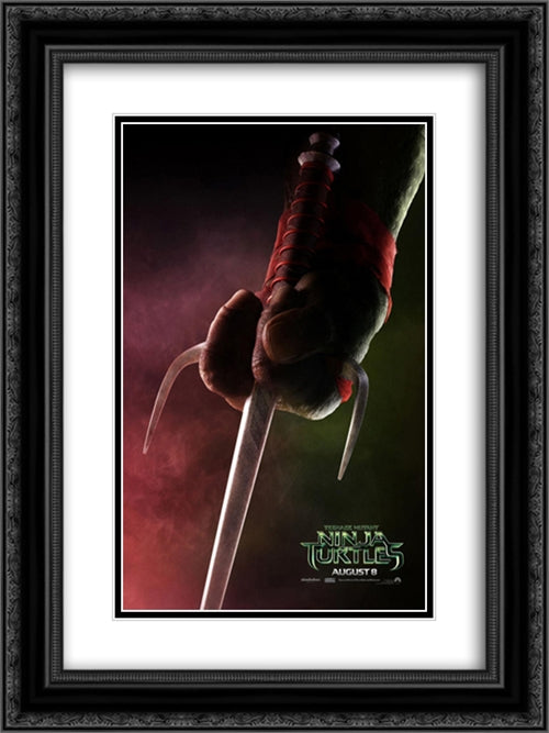 Teenage Mutant Ninja Turtles 18x24 Black Ornate Wood Framed Movie Poster with Double Matting