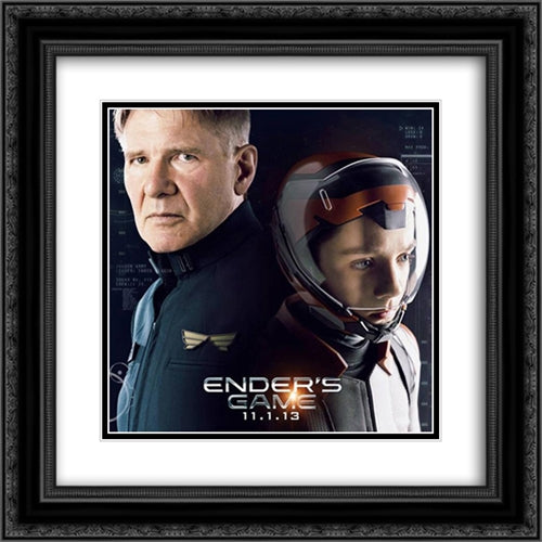 Ender's Game 20x20 Black Ornate Wood Framed Movie Poster with Double Matting