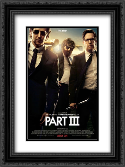 The Hangover Part III 18x24 Black Ornate Wood Framed Movie Poster with Double Matting