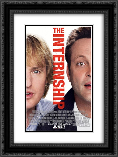 The Internship 18x24 Black Ornate Wood Framed Movie Poster with Double Matting