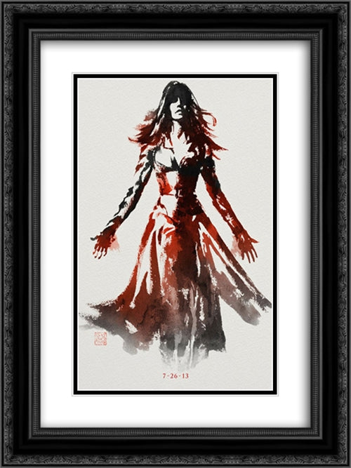 The Wolverine 18x24 Black Ornate Wood Framed Movie Poster with Double Matting