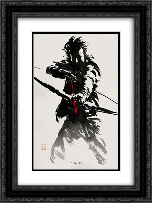 The Wolverine 18x24 Black Ornate Wood Framed Movie Poster with Double Matting