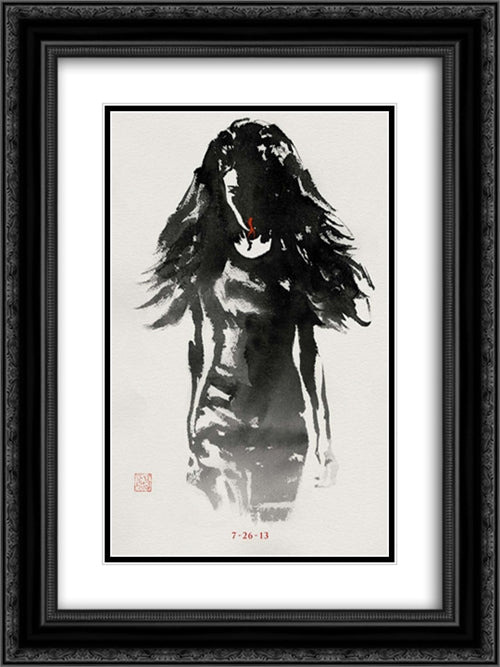 The Wolverine 18x24 Black Ornate Wood Framed Movie Poster with Double Matting