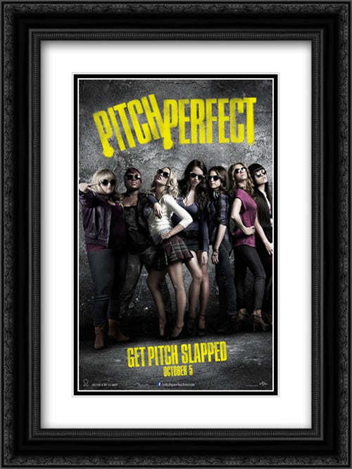 Pitch Perfect 18x24 Black Ornate Wood Framed Movie Poster with Double Matting