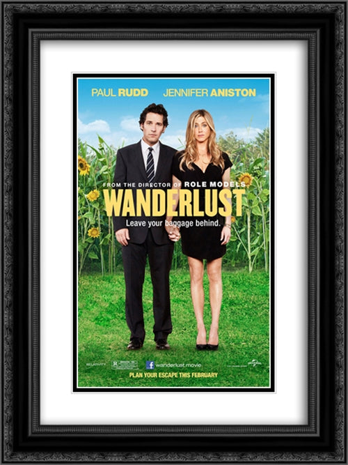 Wanderlust 18x24 Black Ornate Wood Framed Movie Poster with Double Matting