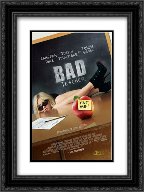 Bad Teacher 18x24 Black Ornate Wood Framed Movie Poster with Double Matting