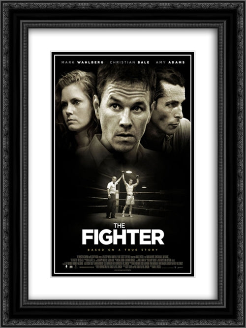 The Fighter 18x24 Black Ornate Wood Framed Movie Poster with Double Matting