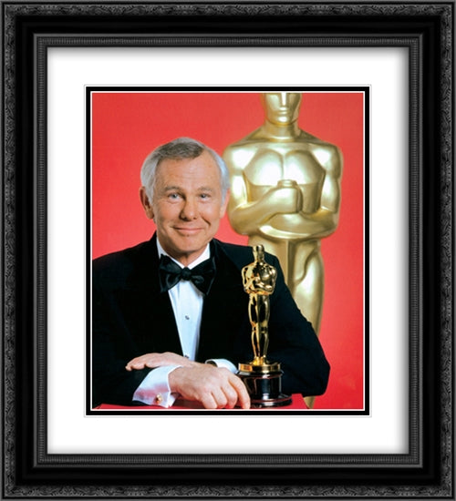 Johnny Carson 20x22 Black Ornate Wood Framed Movie Poster with Double Matting