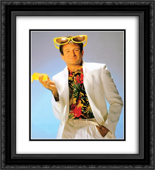 Robin Williams 20x22 Black Ornate Wood Framed Movie Poster with Double Matting