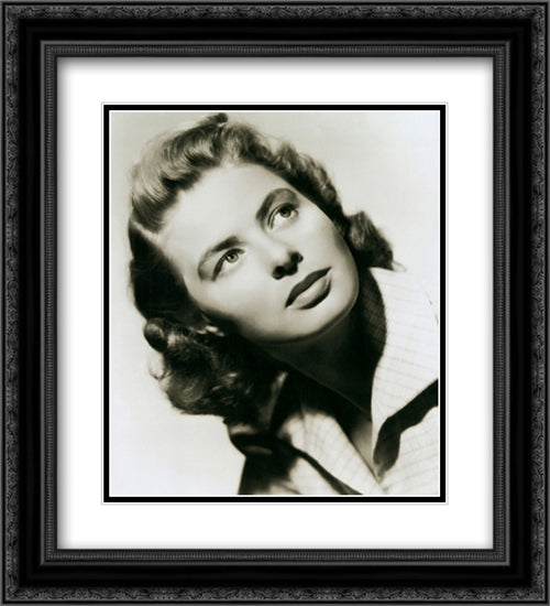 Ingrid Bergman 20x22 Black Ornate Wood Framed Movie Poster with Double Matting