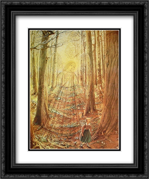 The Guardian Angel 17x21 Black Ornate Wood Framed Art Print Poster with Double Matting by Ford, Lauren