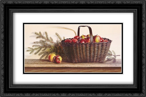Winter Apples 2x Matted 24x20 Black Ornate Wood Framed Art Print Poster with Double Matting by Campanelli, Pauline Eble
