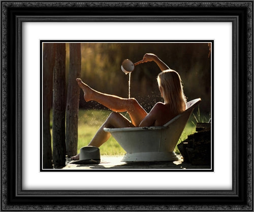 Cowboys' Dream 2x Matted 24x20 Black Ornate Wood Framed Art Print Poster with Double Matting by Stoecklein, David R.