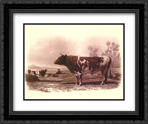 Bovine III 23x17 Black Ornate Wood Framed Art Print Poster with Double Matting by Marck, Emile Van