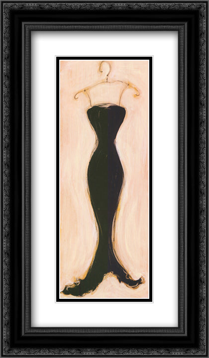 Black Evening Gown 2x Matted 12x24 Black Ornate Wood Framed Art Print Poster with Double Matting by Osborne, Susan