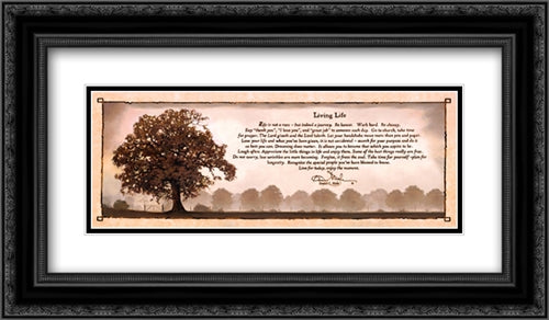 Living Life 22x10 Black Ornate Wood Framed Art Print Poster with Double Matting by Mohr, Bonnie