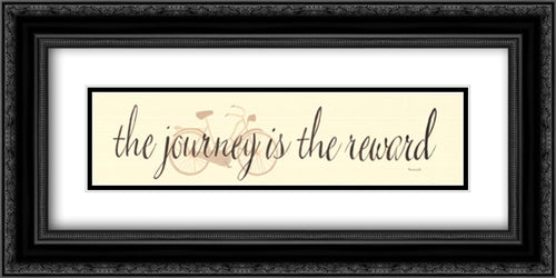 The Journey is the Reward 24x9 Black Ornate Wood Framed Art Print Poster with Double Matting by Atkins, Donna