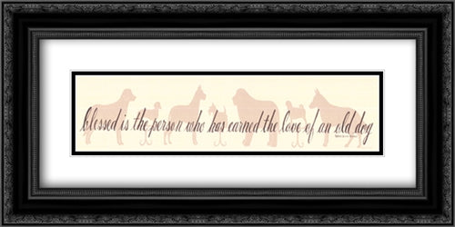 The Love Of An Old Dog 22x8 Black Ornate Wood Framed Art Print Poster with Double Matting by Atkins, Donna