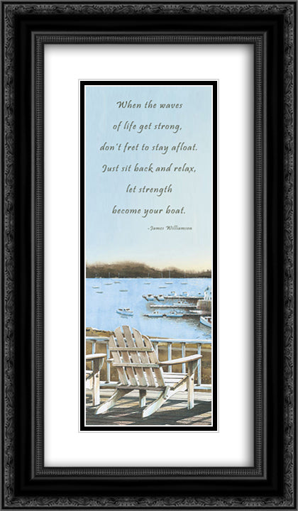 Strength 10x22 Black Ornate Wood Framed Art Print Poster with Double Matting by Rossini, John