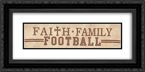 Faith, Family, Football 22x8 Black Ornate Wood Framed Art Print Poster with Double Matting by Rader, Lauren