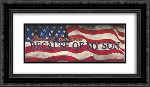 Military Son 22x10 Black Ornate Wood Framed Art Print Poster with Double Matting by Rader, Lauren