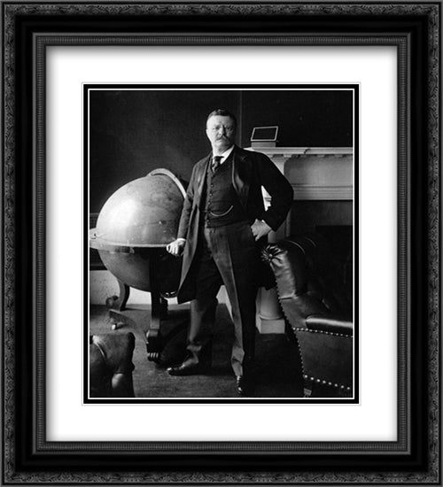 Theodore Roosevelt, Jr. the 26th President of the United States (#13) 2x Matted 20x24 Black Ornate Wood Framed Art Print Poster with Double Matting by American History