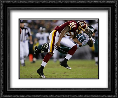 Sean Taylor - 2007 Action 2x Matted 24x20 Black Ornate Wood Framed Art Print Poster with Double Matting