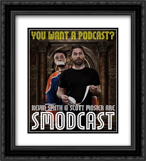 Smodcast 2x Matted 20x24 Black Ornate Wood Framed Art Print Poster with Double Matting