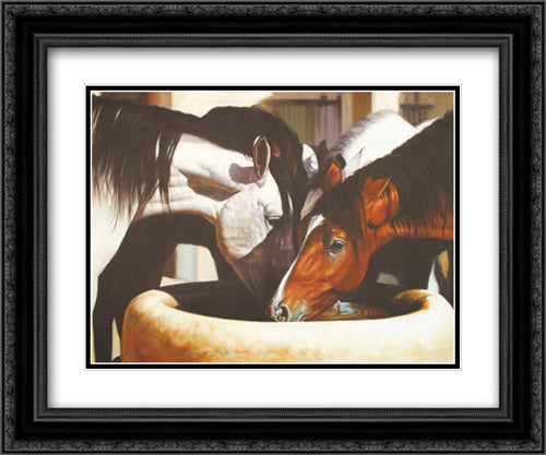 Cool Water 2x Matted 24x20 Black Ornate Wood Framed Art Print Poster with Double Matting by Bailey, P.