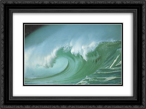 Waves 20x16 Black Ornate Wood Framed Art Print Poster with Double Matting by Childs, Jason