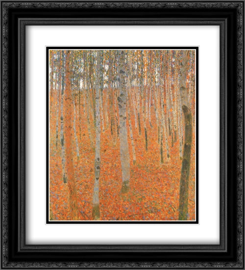 Forest of Beeches, c.1903 2x Matted 20x24 Black Ornate Wood Framed Art Print Poster with Double Matting by Klimt, Gustav