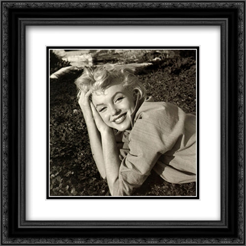 Marilyn Monroe 2x Matted 20x20 Black Ornate Wood Framed Art Print Poster with Double Matting by Baron, Nahum