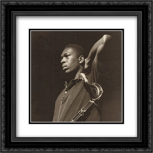 John Coltrane: Blue Train 2x Matted 24x20 Black Ornate Wood Framed Art Print Poster with Double Matting