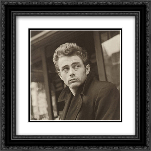 James Dean 2x Matted 24x20 Black Ornate Wood Framed Art Print Poster with Double Matting by Schatt, Roy