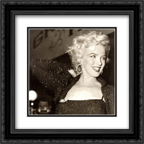 Marilyn Monroe: Carefree 2x Matted 20x20 Black Ornate Wood Framed Art Print Poster with Double Matting