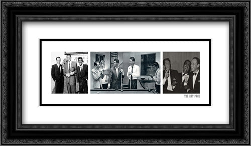 The Rat Pack (slim) 24x14 Black Ornate Wood Framed Movie Poster with Double Matting