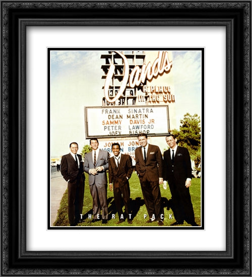 The Rat Pack (Sands) 2x Matted 20x24 Black Ornate Wood Framed Art Print Poster with Double Matting