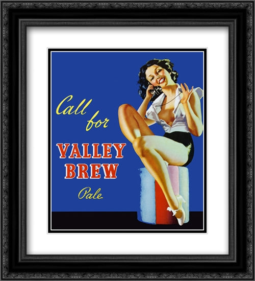 Valley Brew (MPP50004) 2x Matted 20x24 Black Ornate Wood Framed Art Print Poster with Double Matting